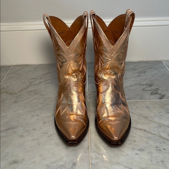 Maggie Metallic Rose Gold Boots - Picture 2 of 15
